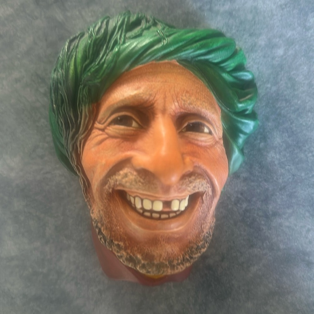 Vintage 1963 Bossons England Chalkware Plaster Kurd Sikh Middle East Wall Heads